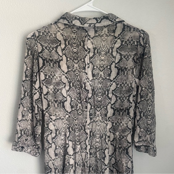 Zara Maxi Dress Snake Print Animal Bloggers Fav Oversized Black Gray Size XS - Picture 7 of 14